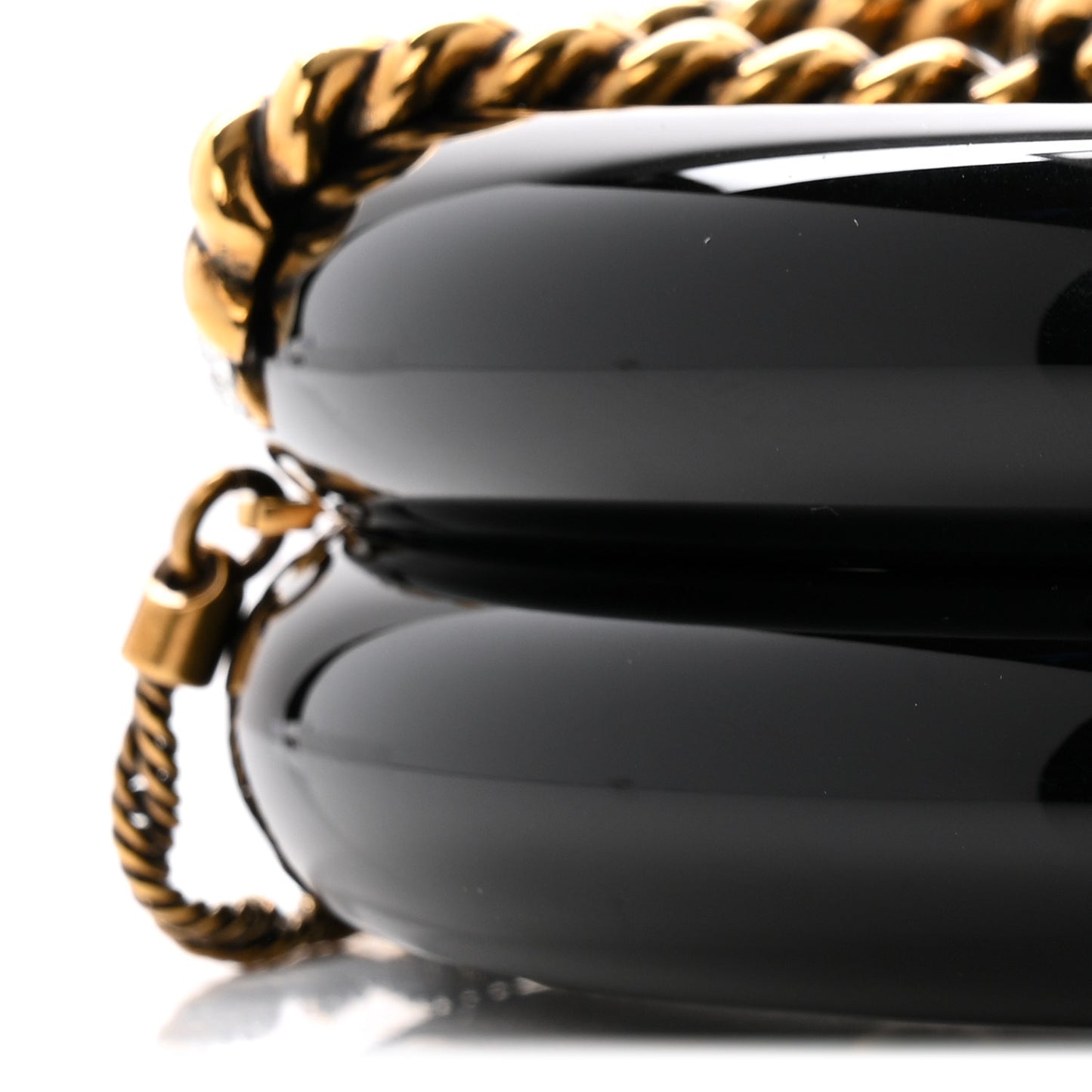 Resin Crystal Rescue Wheel Minaudière Black