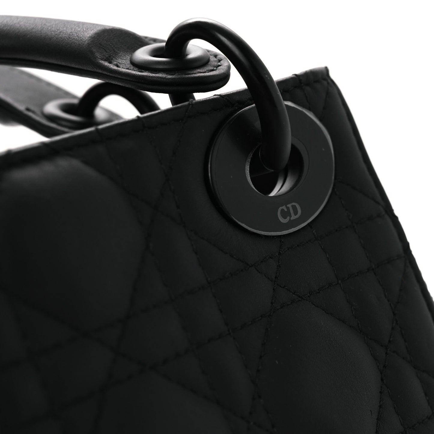Ultra Matte Calfskin Cannage Mini Lady Dior Black