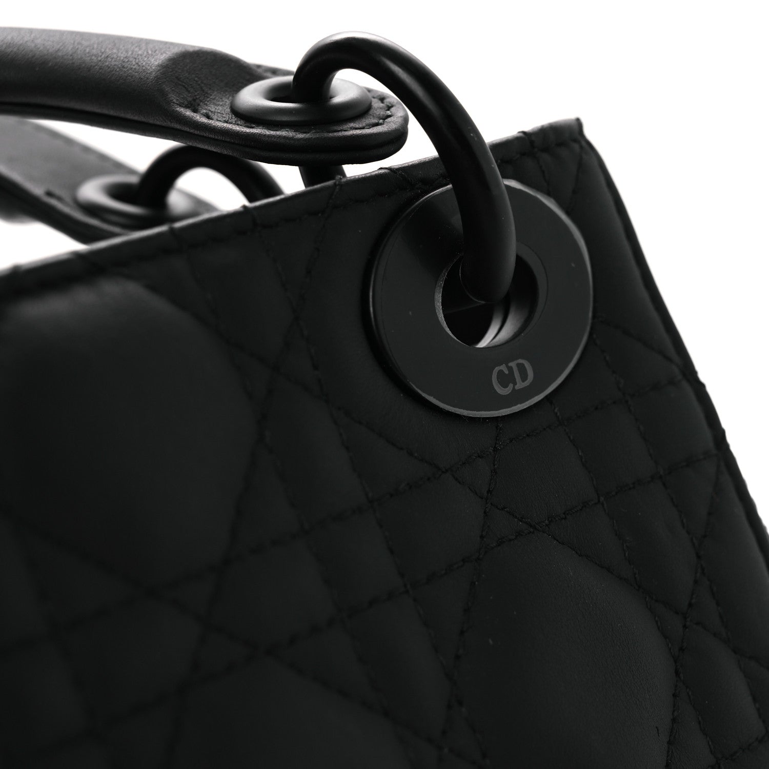 Christian Dior Ultra Matte Calfskin Cannage Mini Lady Dior Black 12 of 14