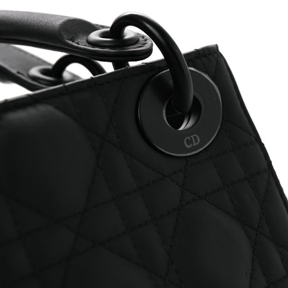 Christian Dior Ultra Matte Calfskin Cannage Mini Lady Dior Black 12 of 14