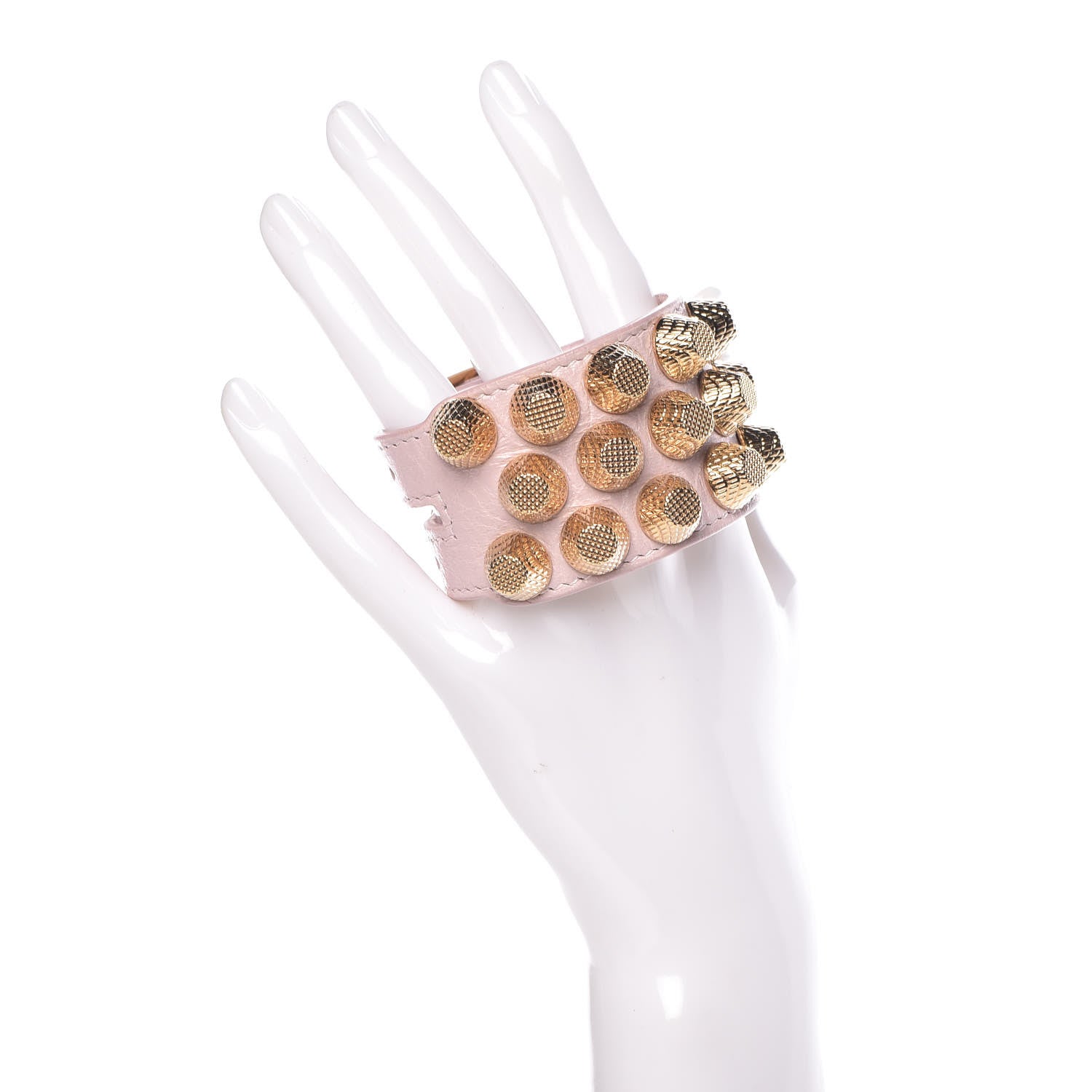 Balenciaga Agneau Arena Three Row Giant Gold Bracelet Rose Poudre 2 of 4
