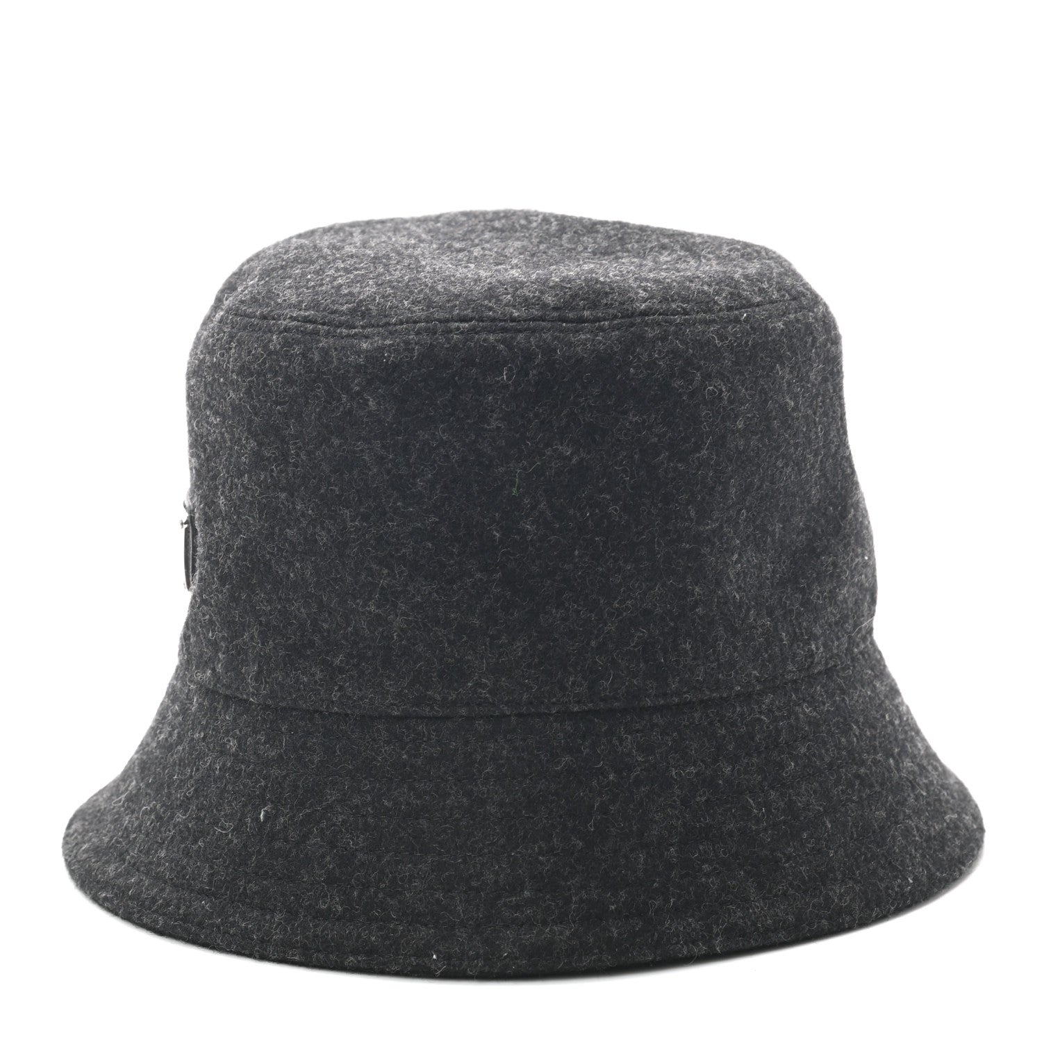 Prada Authentic Loden Wool Metal Triangle Logo Bucket Hat L Anthracite 4 of 8