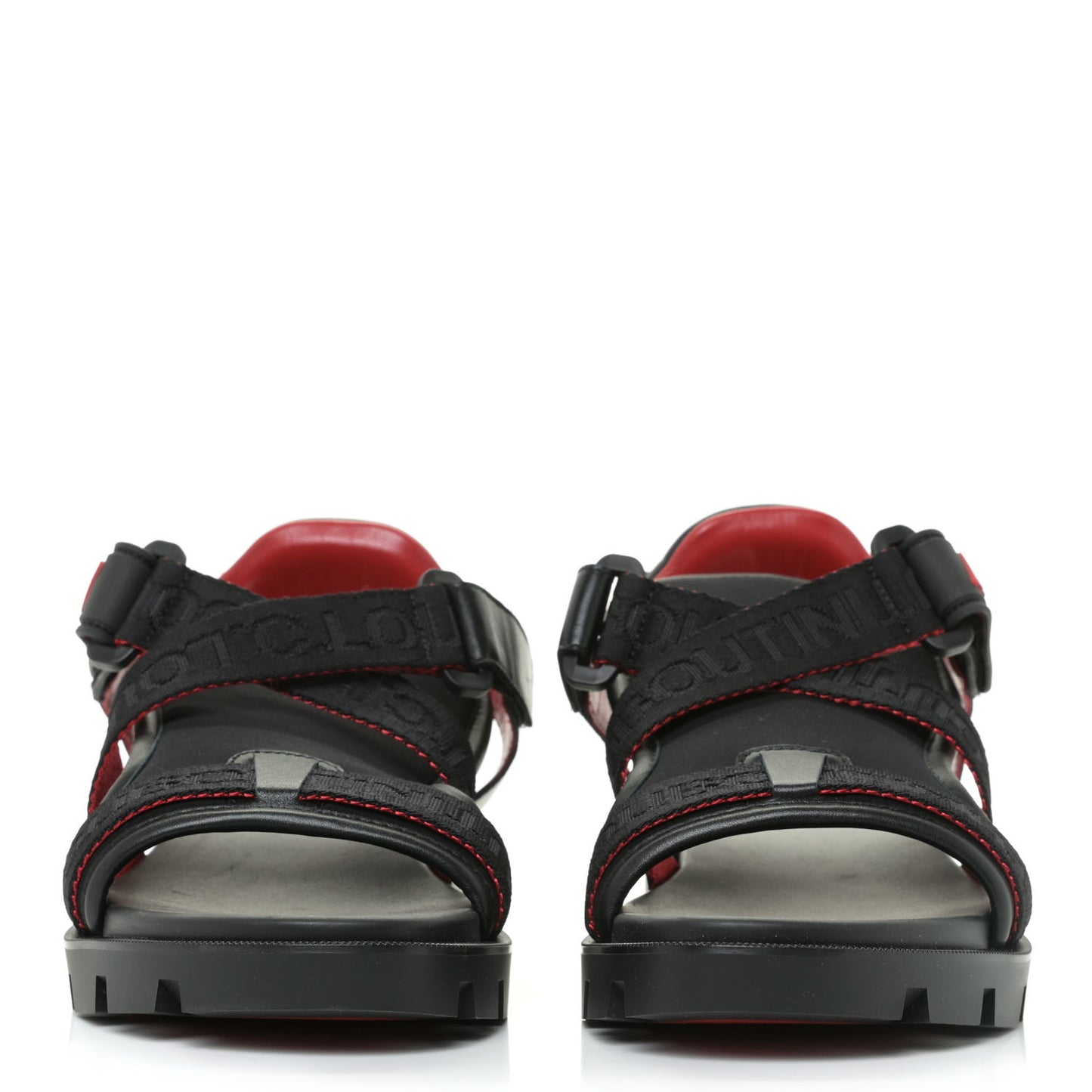 Calfskin Velcrissimo Flat Sandals 38.5 Black