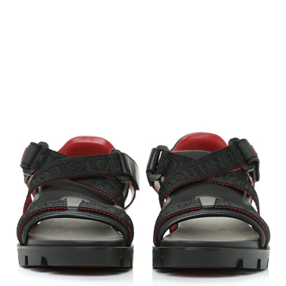 Christian Louboutin Calfskin Velcrissimo Flat Sandals 38.5 Black 3 of 15