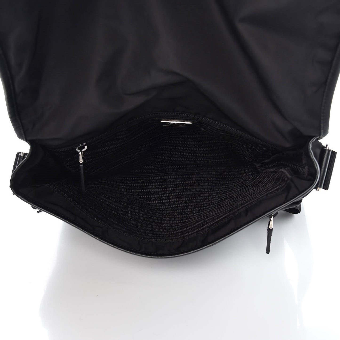 Tessuto Nylon Saffiano Messenger Satchel Black