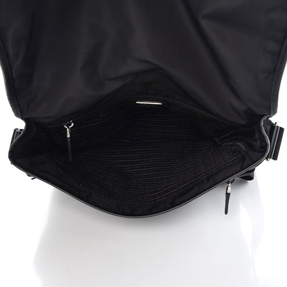 Prada Tessuto Nylon Saffiano Messenger Satchel Black 5 of 15
