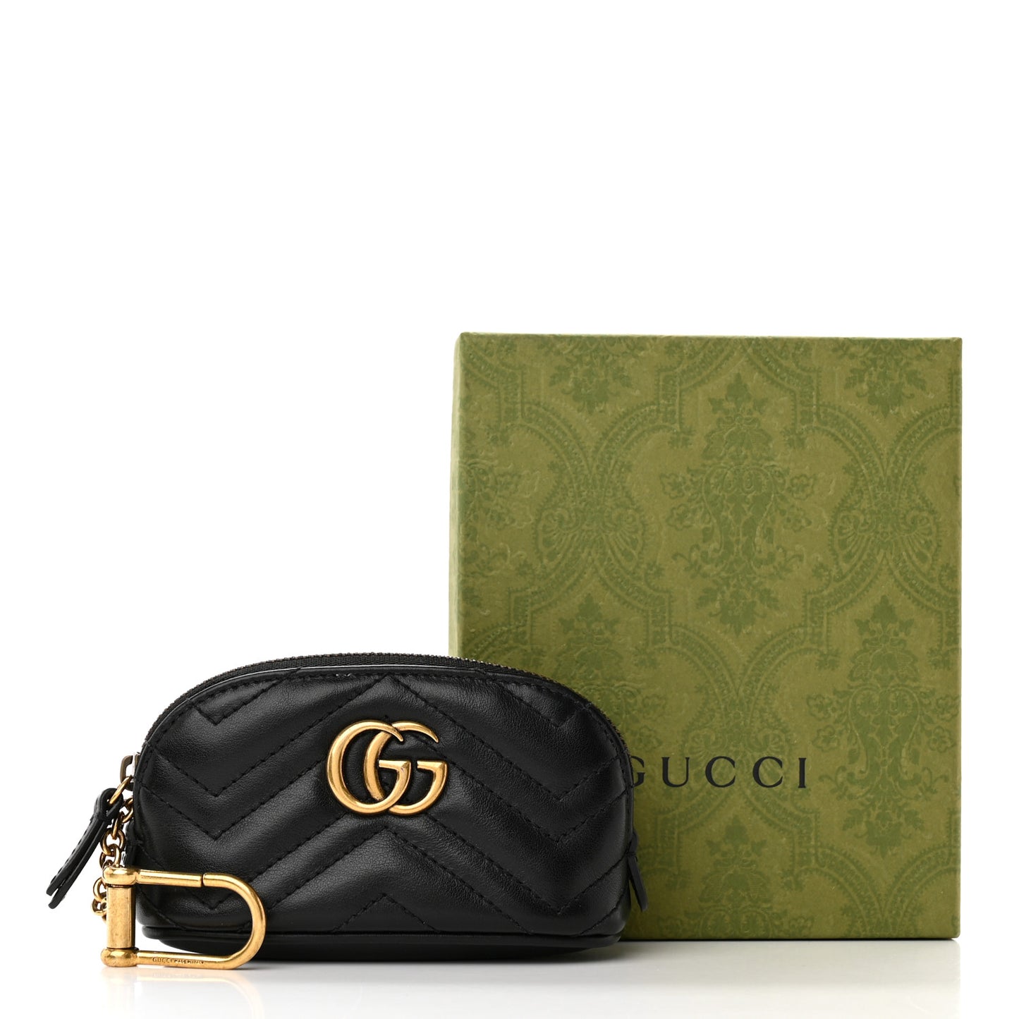 Calfskin Matelasse GG Marmont Key Pouch Black