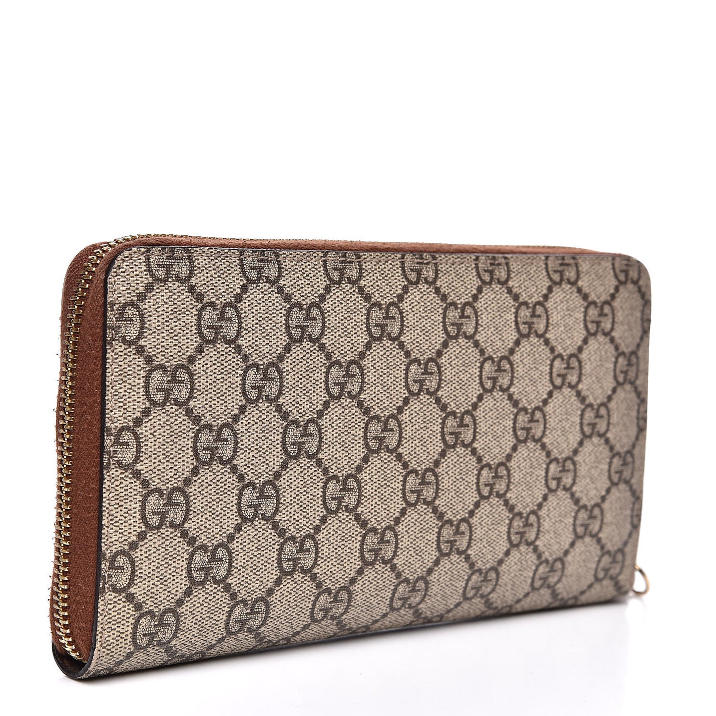 GG Supreme Monogram Cuoio Toscano Zip Around Organizer Wallet Beige Ebony Cuir