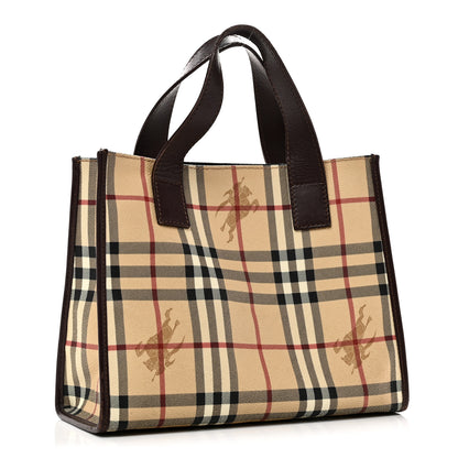 Burberry Haymarket Check Small Tote Brown 3 of 10