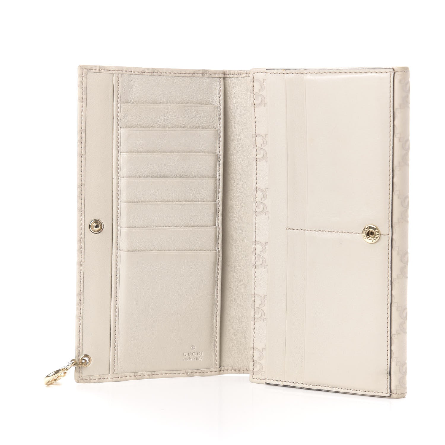Gucci Guccissima Signature GG Pierce Continental Wallet Off White 6 of 8