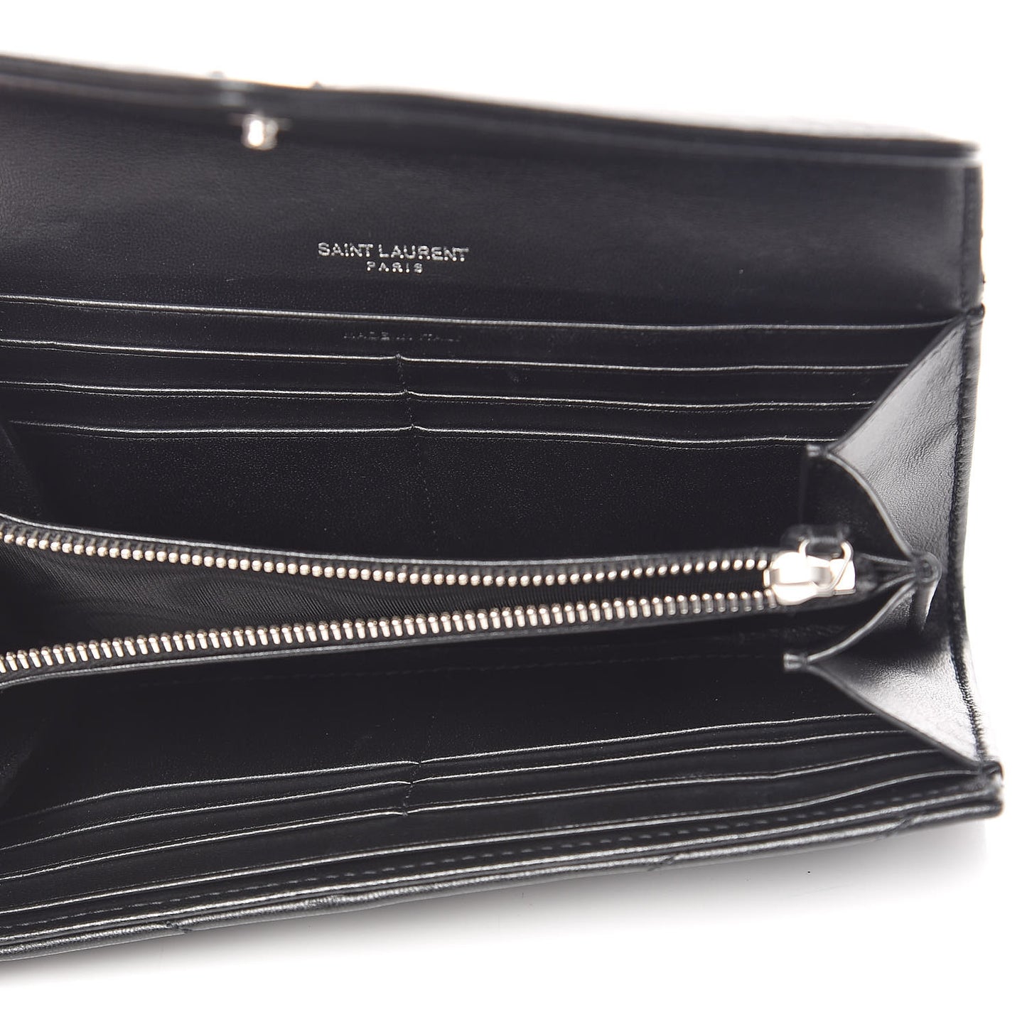 Lambskin Y Quilted Monogram Large Loulou Flap Wallet Black