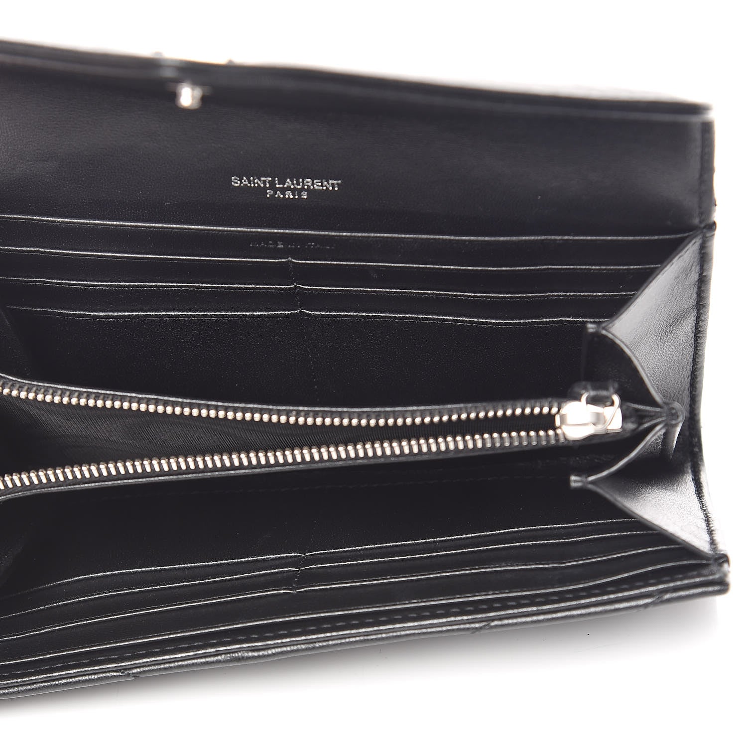 Saint Laurent Lambskin Y Quilted Monogram Large Loulou Flap Wallet Black 5 of 9