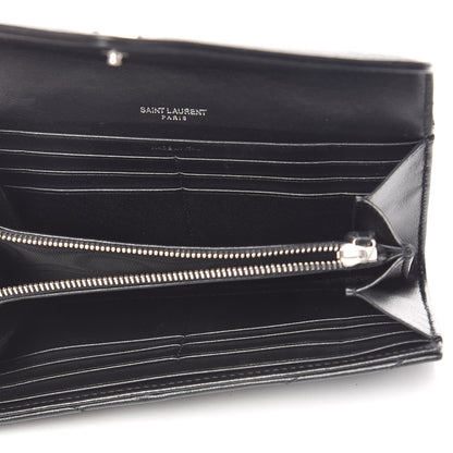 Saint Laurent Lambskin Y Quilted Monogram Large Loulou Flap Wallet Black 5 of 9