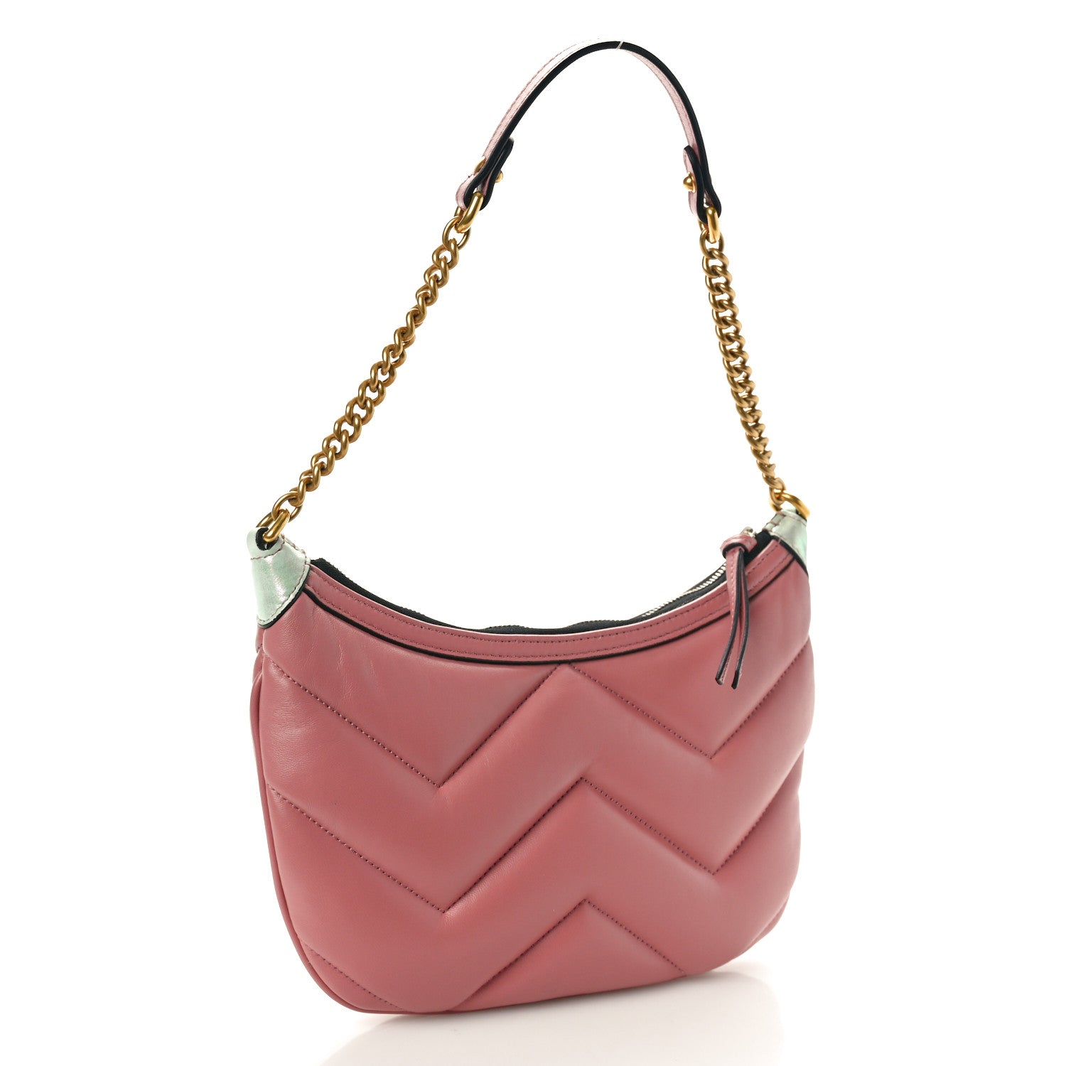 Gucci Calfskin Matelasse GG Marmont Half Moon Hobo Pink 3 of 10