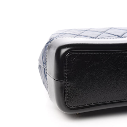 Chanel Aged Calfskin Quilted Small Gabrielle Backpack Blue Black 8 of 10