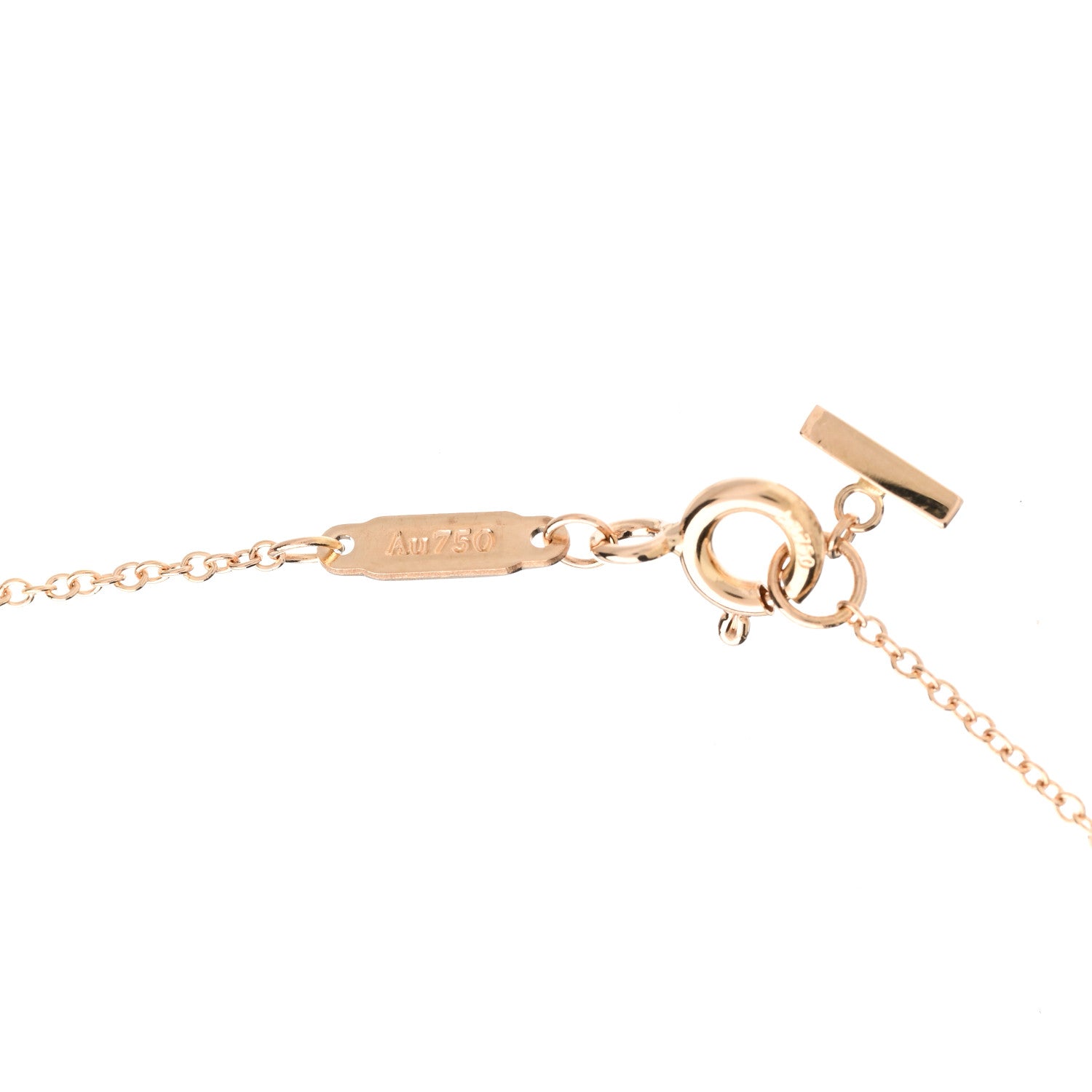 Tiffany 18K Rose Gold Small T Smile Pendant Necklace 4 of 5