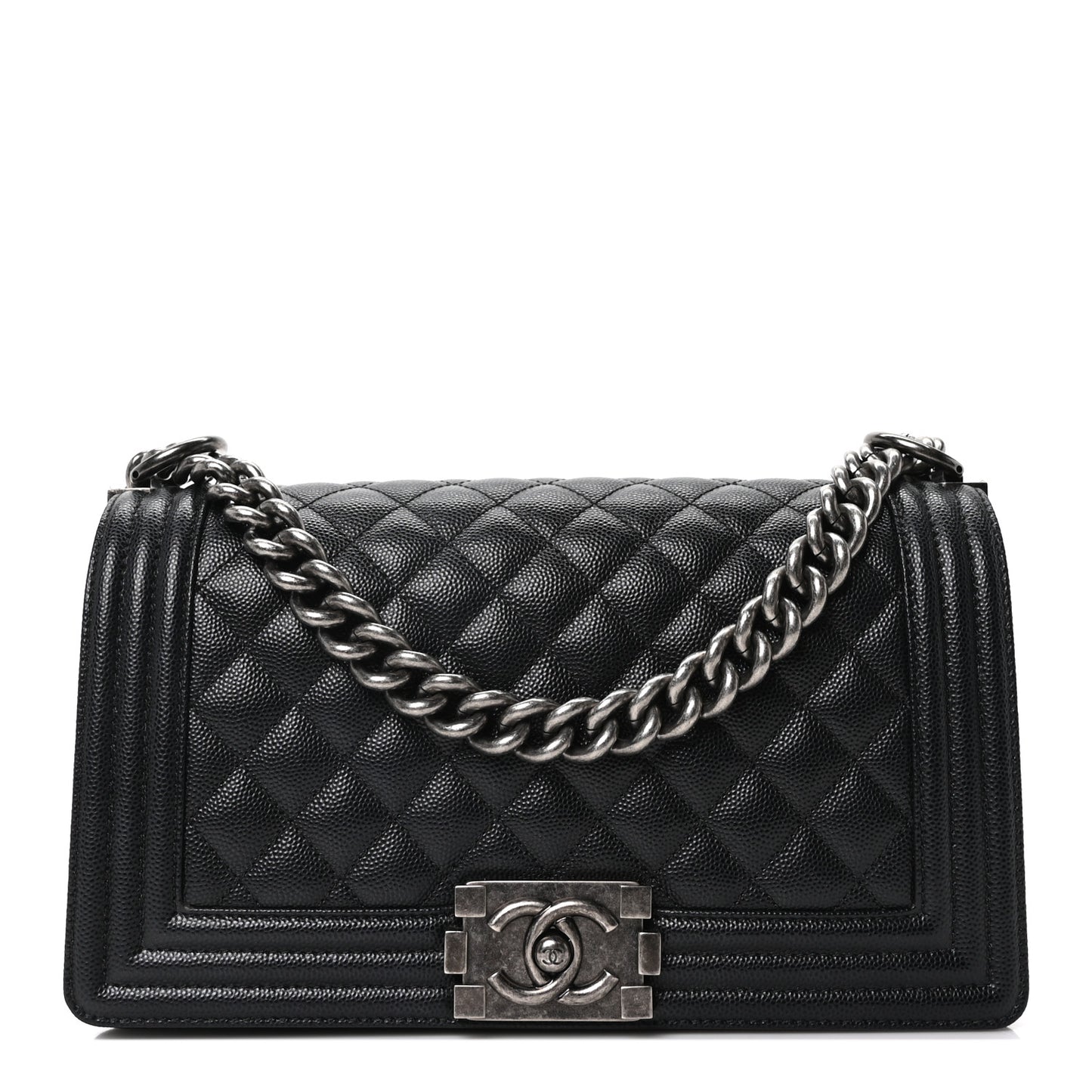 Caviar Quilted Medium Boy Flap Black