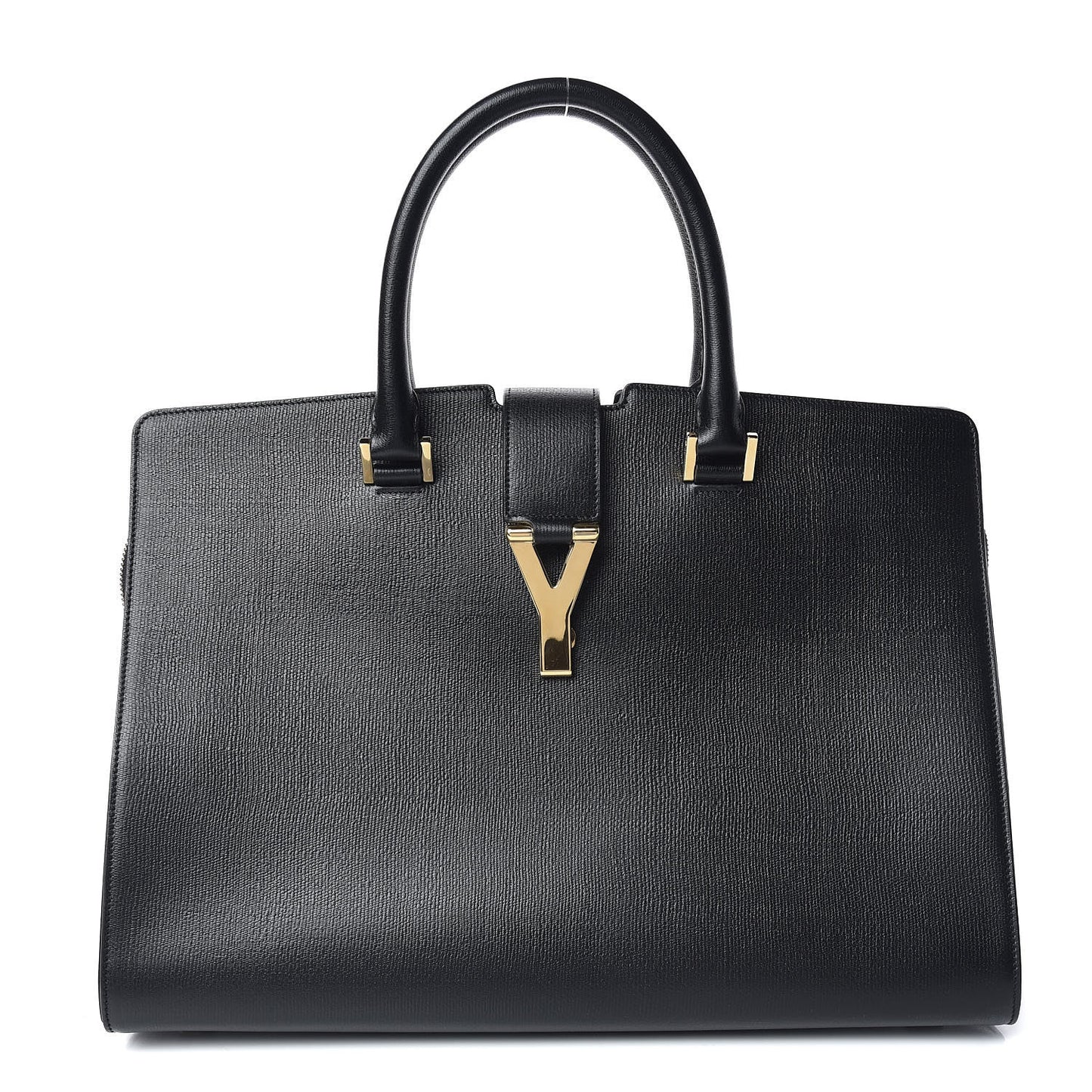 Textured Calfskin Medium Classic Y Cabas Black