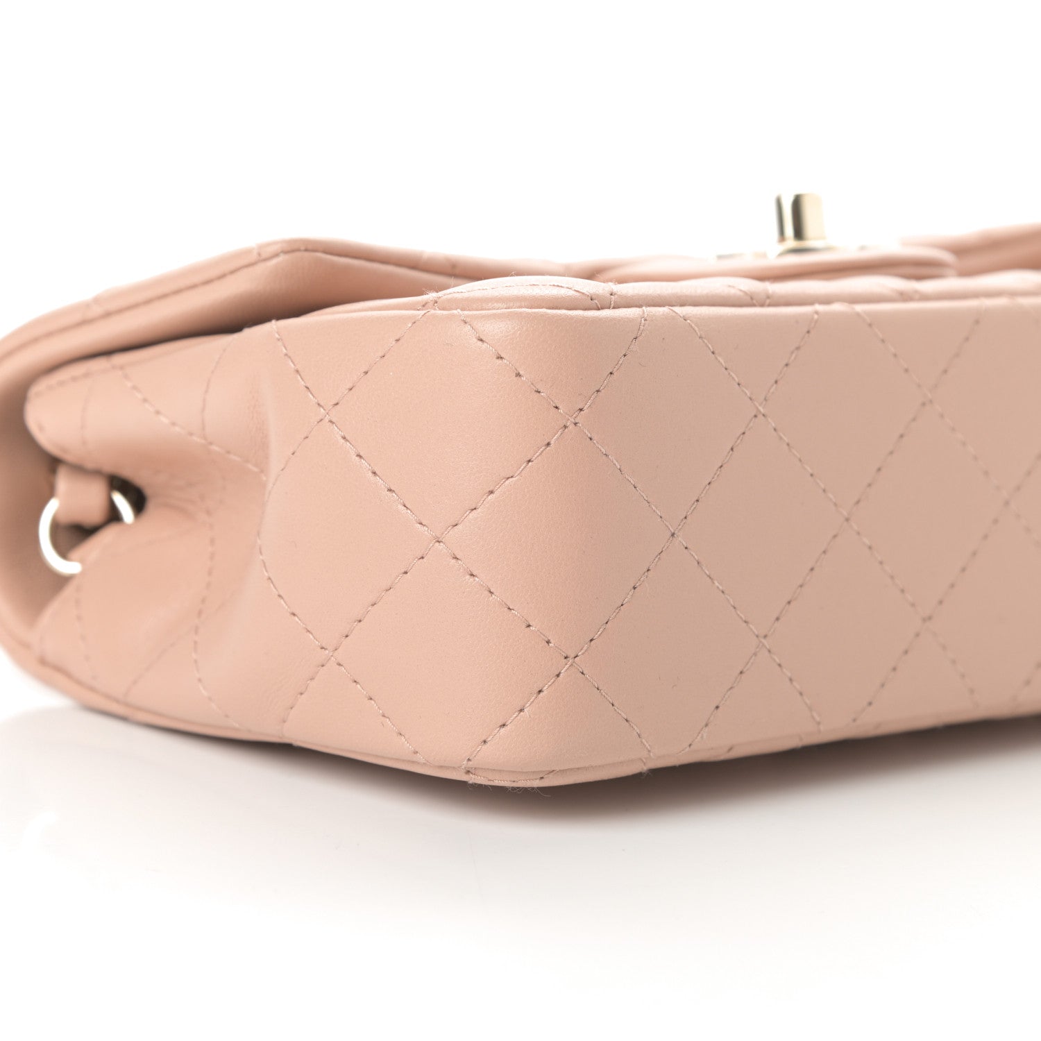 Chanel Lambskin Quilted Mini Rectangular Flap Beige 9 of 10