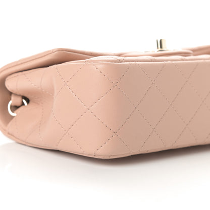 Chanel Lambskin Quilted Mini Rectangular Flap Beige 9 of 10