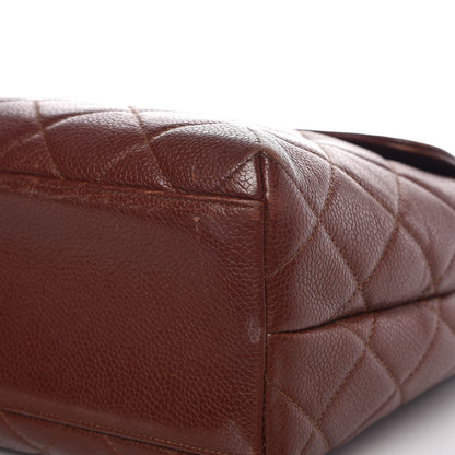 Chanel Caviar Quilted Jumbo Kelly Flap Brown 12 of 22