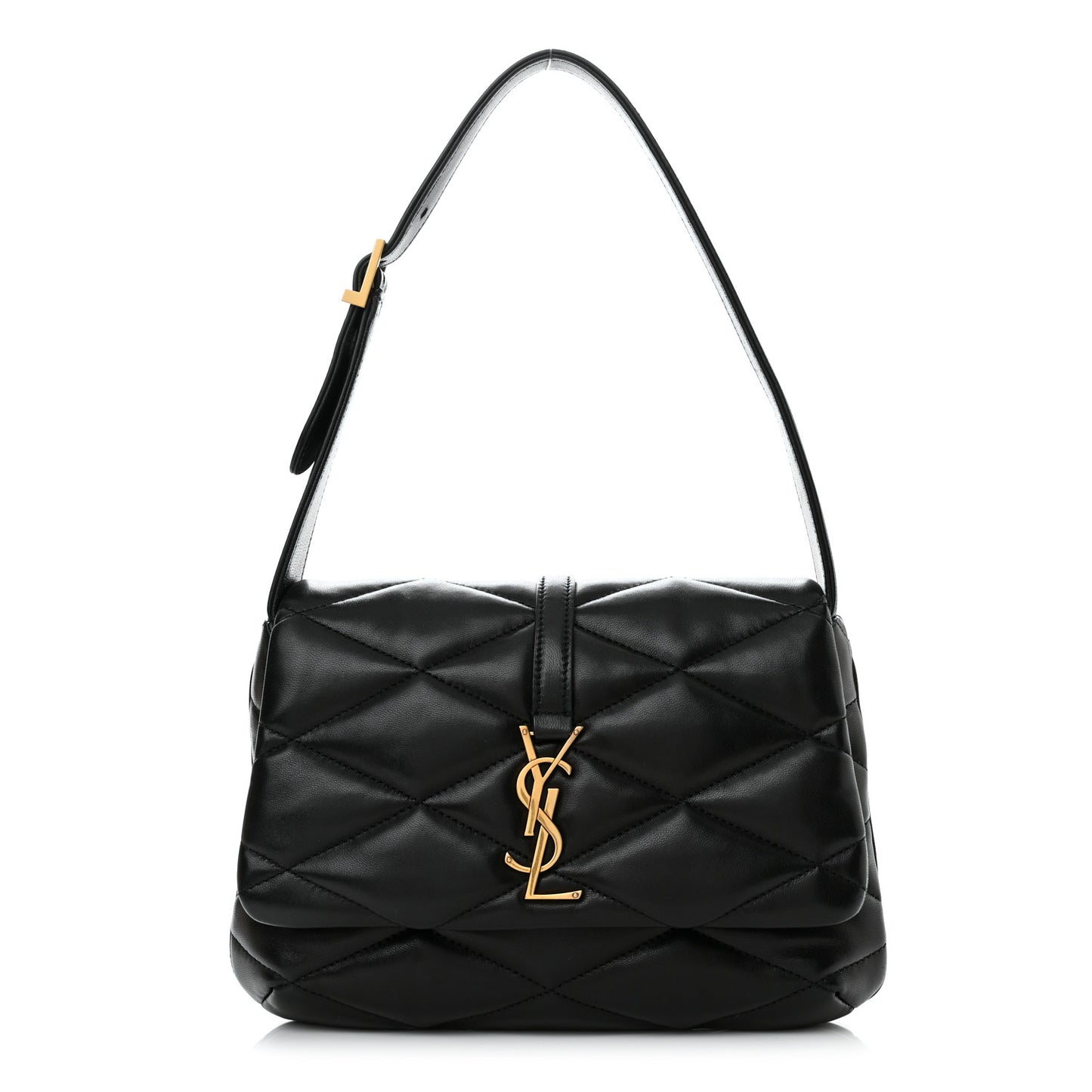 Lambskin Quilted Le 57 Diamond Shoulder Bag Black