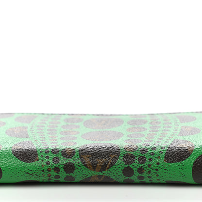 Louis Vuitton Monogram Kusama Pumpkin Dots Zippy Wallet Green 10 of 11