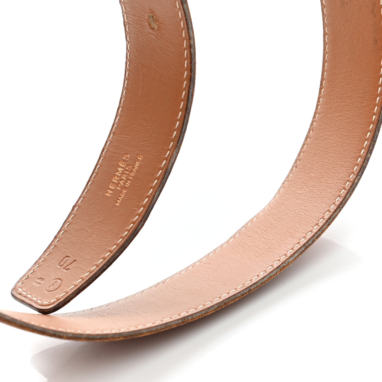 Hermes Box Courchevel 32mm Belt Strap 70 Gold 10 of 10