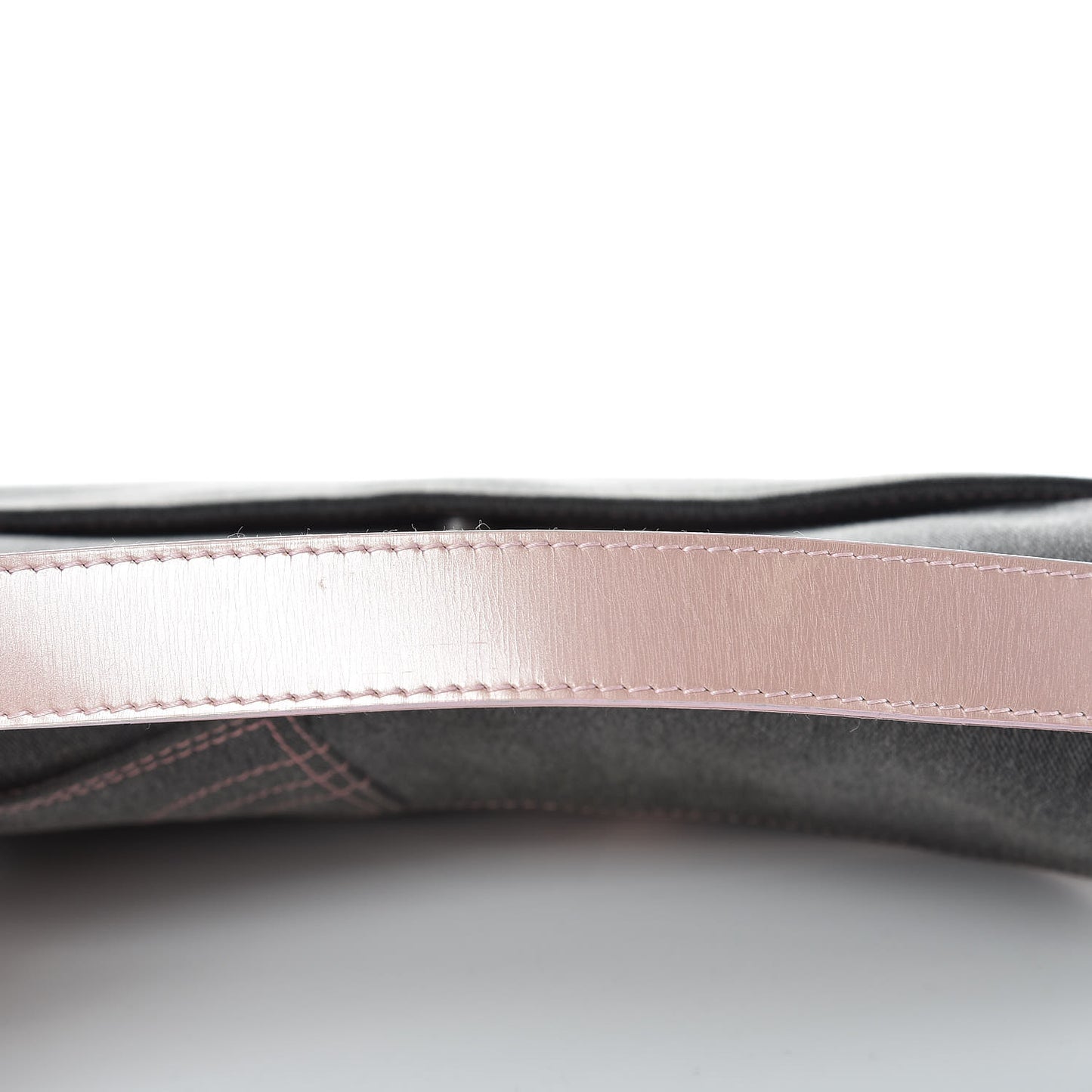 Patent Denim Jeans Saddle Bag Grey Pink