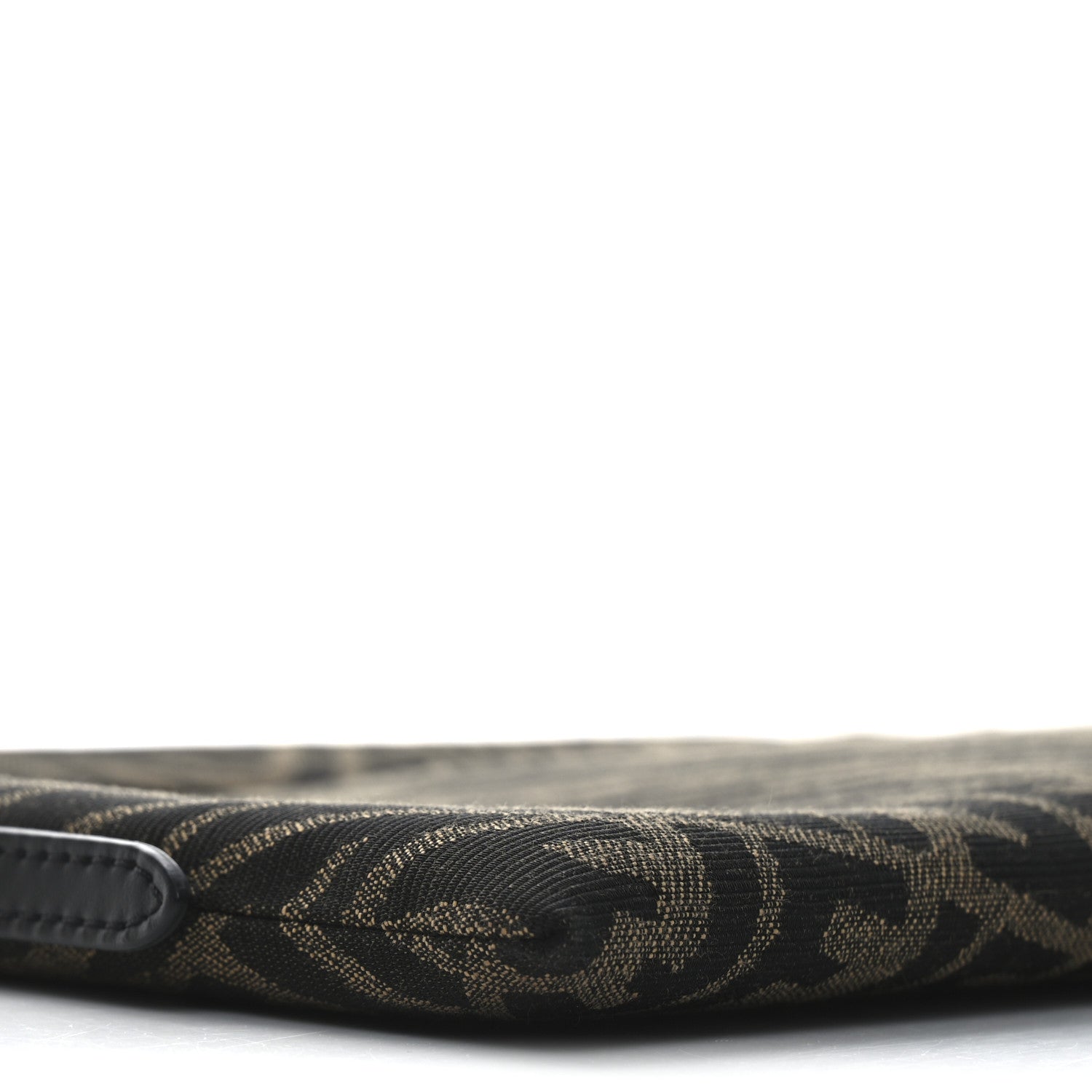 Fendi X SARAH COLEMAN Fabric Jacquard FF Vertigo Pochette Tobacco Moro Black 9 of 10