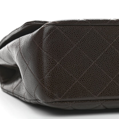Chanel Caviar Quilted Jumbo Single Flap Brown 8 of 12