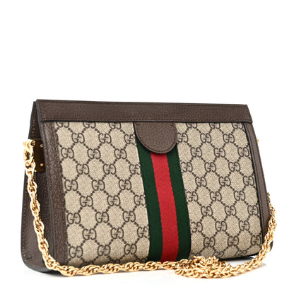 Gucci GG Supreme Monogram Web Small Ophidia Chain Shoulder Bag Brown 3 of 10