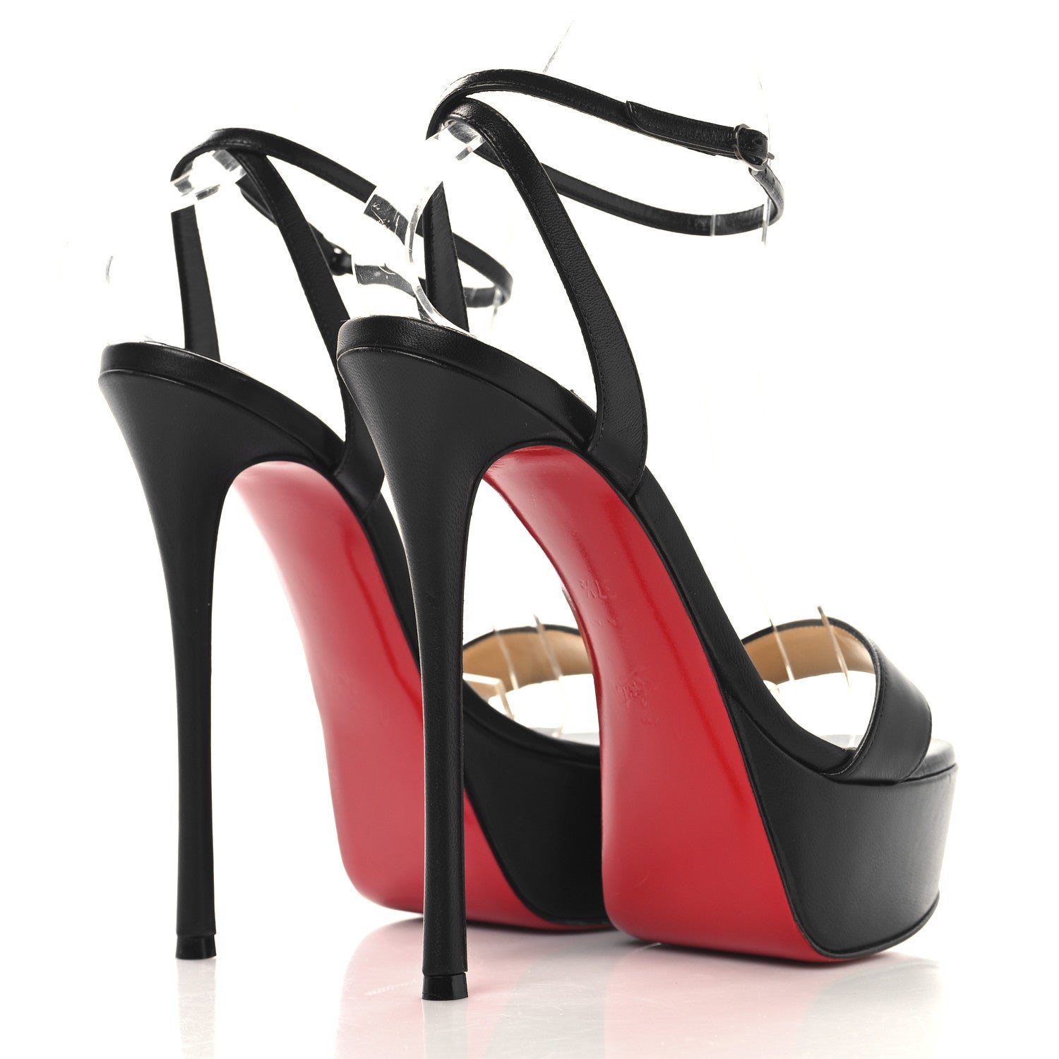 Christian Louboutin Nappa Loubi Queen Alta 150 Platform Sandals 37.5 Black 5 of 9