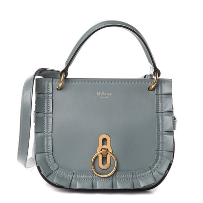 Mulberry Silky Calfskin Ruffled Small Amberley Satchel Sage Green 1 of 7