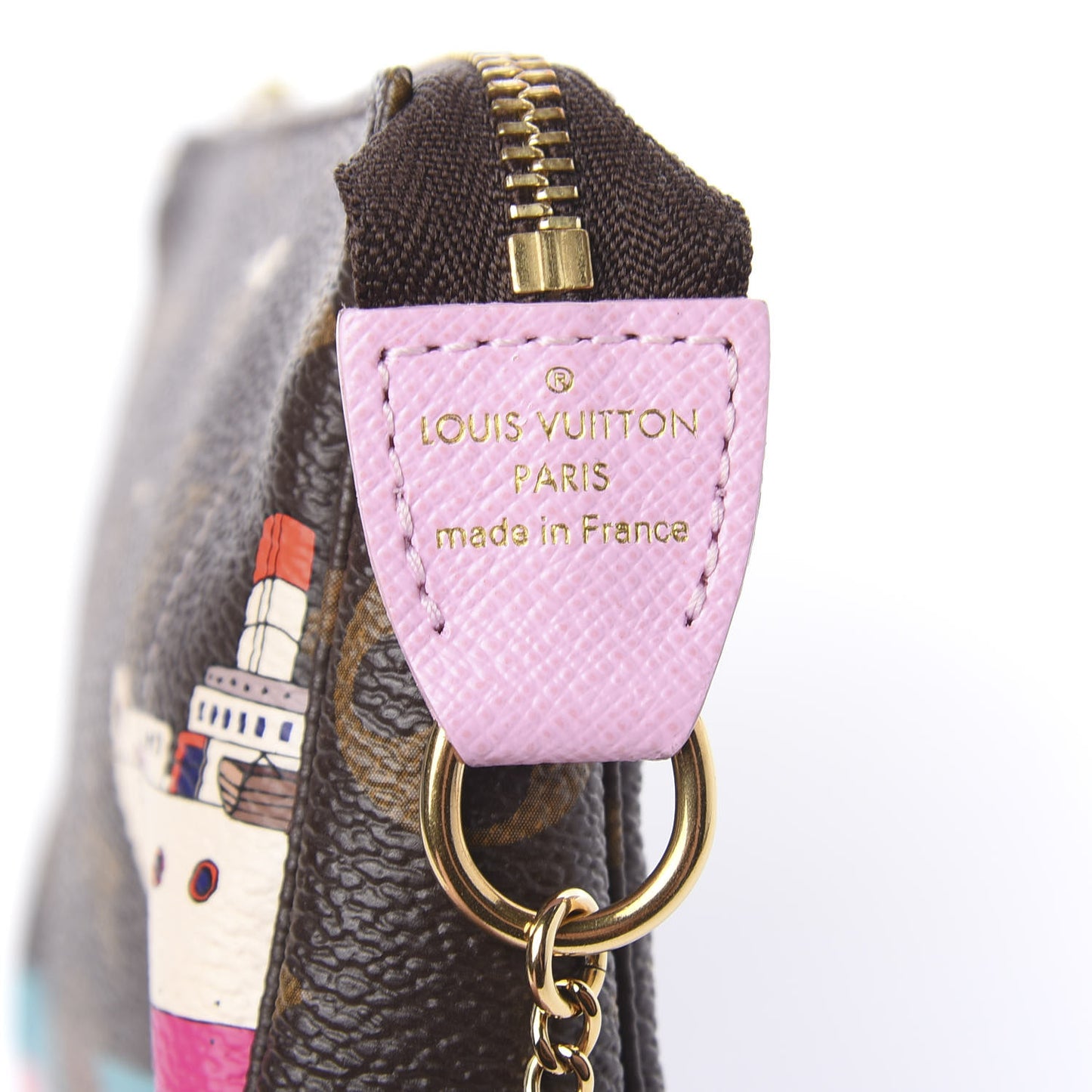 Monogram 2016 Christmas Animation Mini Pochette Accessories Rose Ballerine
