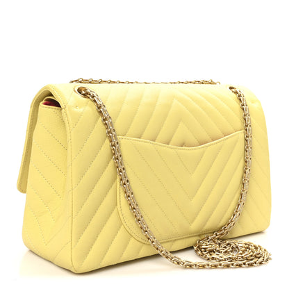 Chanel Sheepskin Chevron Quilted 2.55 Reissue 226 Flap Yellow 3 of 10