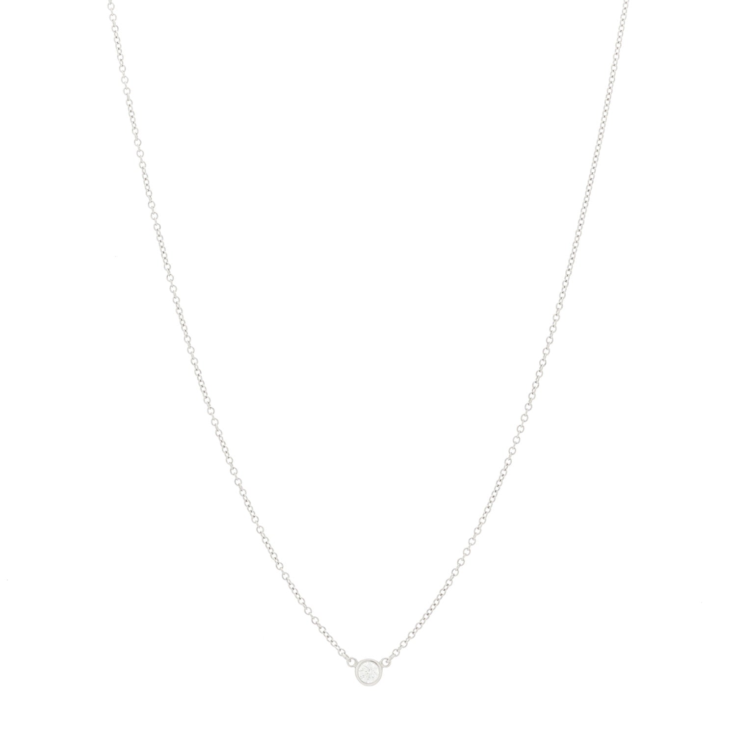 Tiffany Platinum Diamond .08ct Elsa Peretti Diamonds by the Yard Pendant Necklace 1 of 5