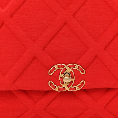 Chanel Jersey Lambskin Quilted Maxi Chanel 19 Flap Red 8 of 10