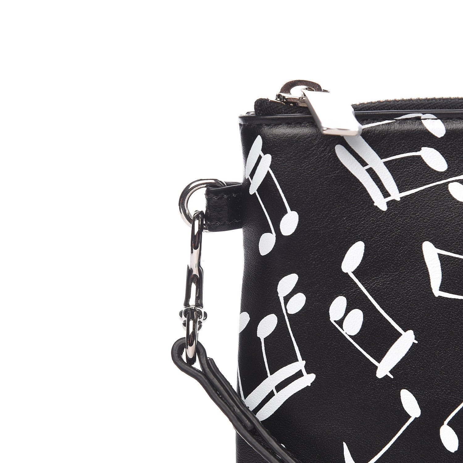 Saint Laurent Calfskin Musical Notes Zip Pouch Black 11 of 12