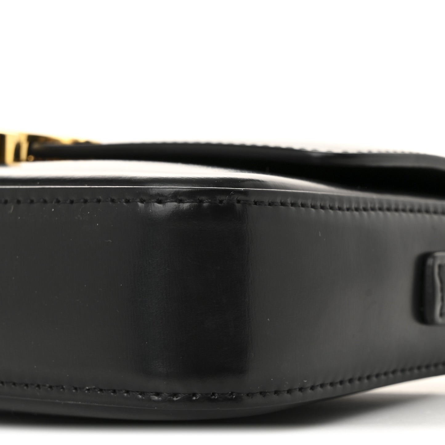 Shiny Calfskin Triomphe Shoulder Bag Black
