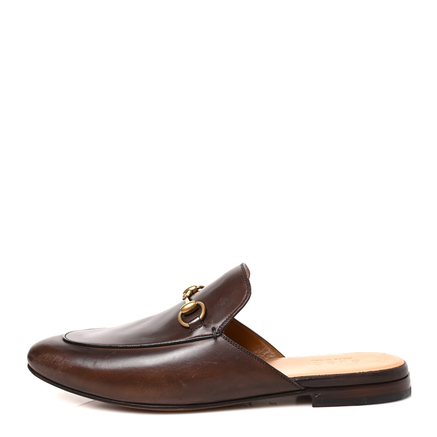 Gucci Calfskin Mens Princetown Slippers 10 Fondente Brown 1 of 10