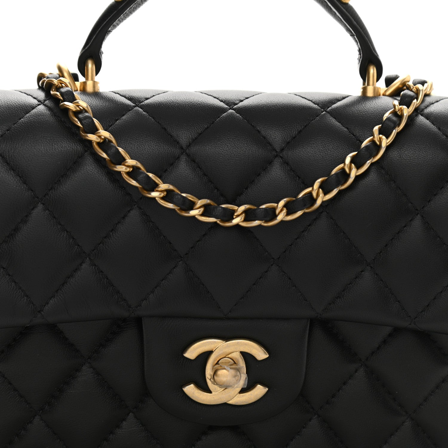 Chanel Lambskin Quilted Metal Mini Top Handle Rectangular Flap Black 8 of 10