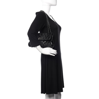 Chanel Glazed Crackled Calfskin Quilted Mademoiselle Flap Black 2 of 10