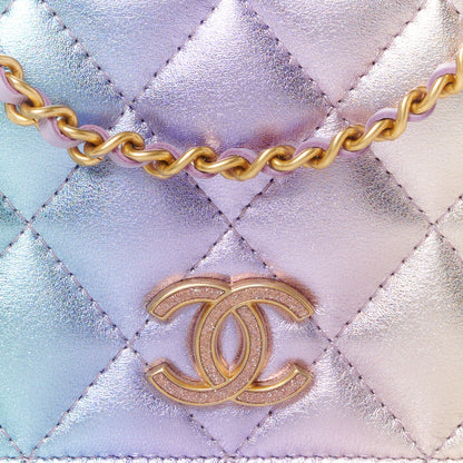 Chanel Iridescent Lambskin CC Roller Skate Clutch With Chain Multicolor 9 of 11