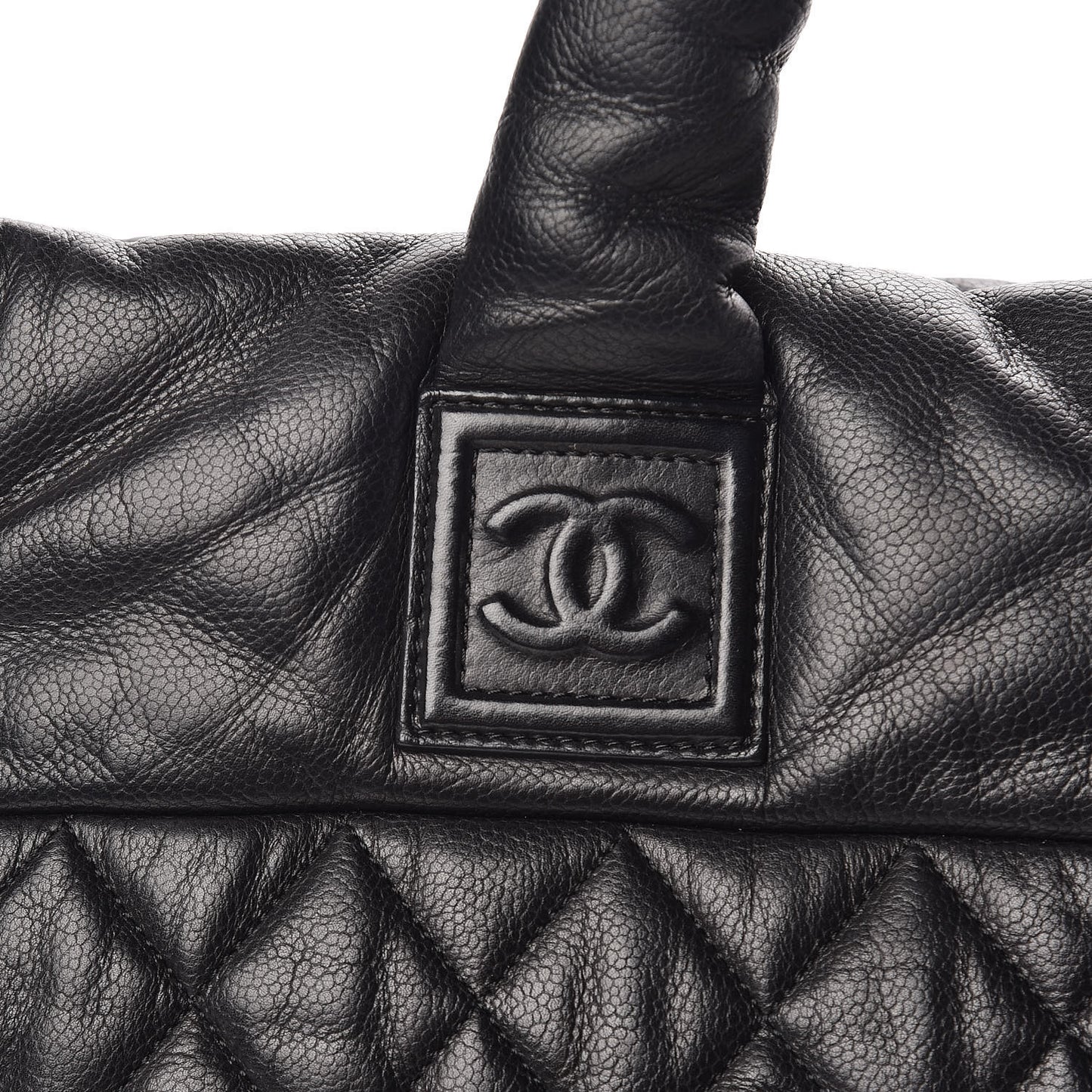 Caviar Quilted Large Coco Cocoon Tote Black
