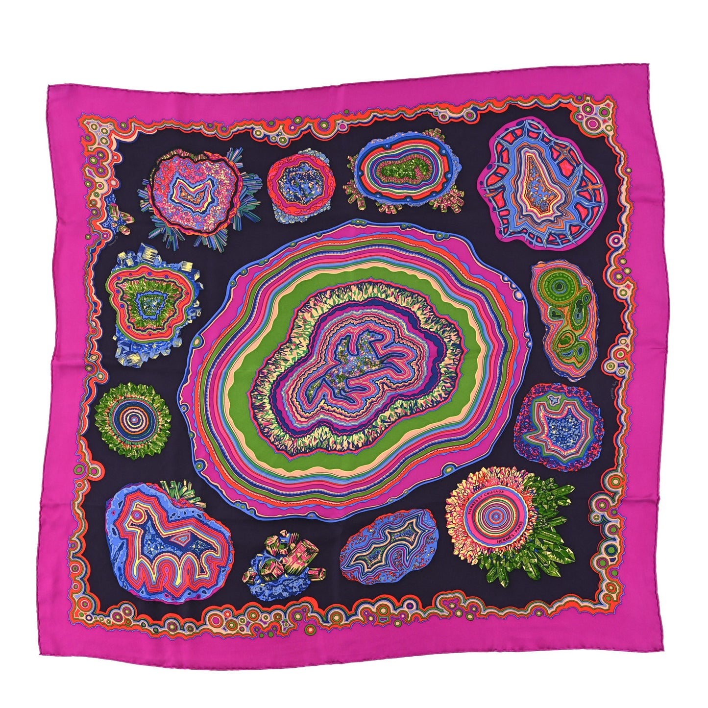 Silk Pierres Et Cristaux Scarf 90 Bougainvillier Aubergine