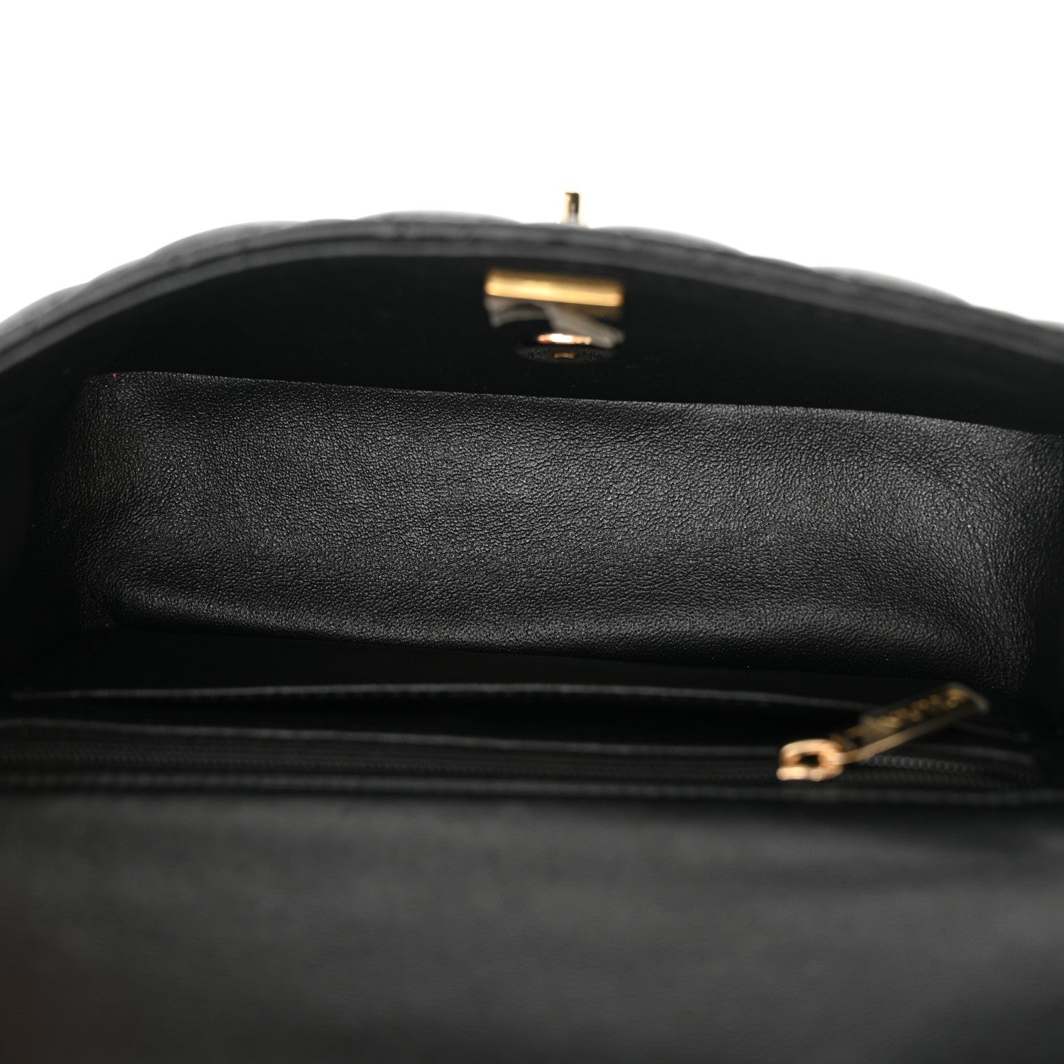Chanel Lambskin Quilted Mini Top Handle Rectangular Flap Black 5 of 11