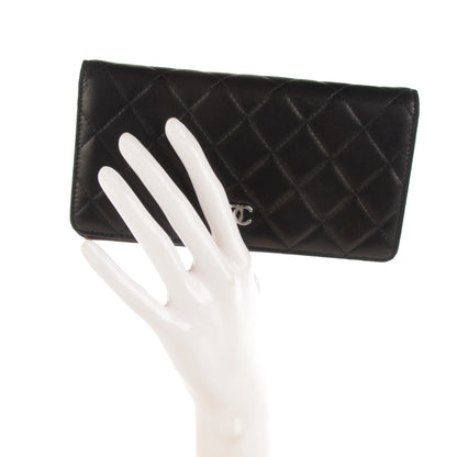 Chanel Lambskin Quilted Yen Wallet Black 2 of 8