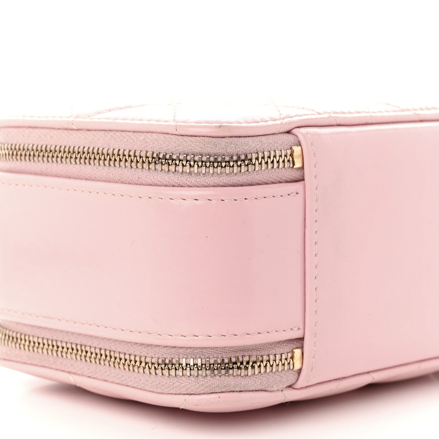 Chanel Glazed Calfskin Quilted Small Top Handle Vanity Case Light Pink 10 of 17