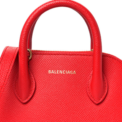 Balenciaga Signature Grained Calfskin Logo XXS Ville Top Handle Bag Rouge Coquelicot Black 8 of 11